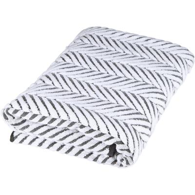 Duschtuch ROSS "Sensual 9002", schwarz-weiß (anthrazit, weiß), B:75cm L:140cm, Frottier, Obermaterial: 100% Baumwolle, Handtücher, im Zopfmusterstil