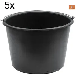 TRIZERATOP 5x Eimer 12 Liter mit literskala Baueimer Putzeimer, Farbeimer, Malereimer
