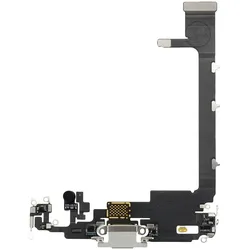 Dock-Connector mit Flexkabel, passend für iPhone 11 Pro Max, ohne Connector-Chip, silber
