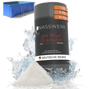 NASSWERK PH-Plus 100 % Natriumcarbonat, Granulat, für Pool, schnellwirkend, Dose 1 kg