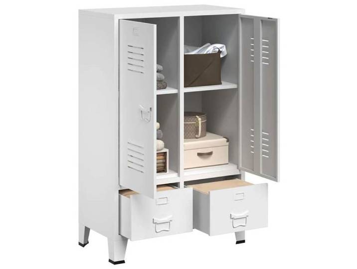 Décoratif - Garde-robe -(1 PCS）- Vidaxl - Armoire penderie Pour chambre industrielle Blanc 67x35x107 cm Acier 190032