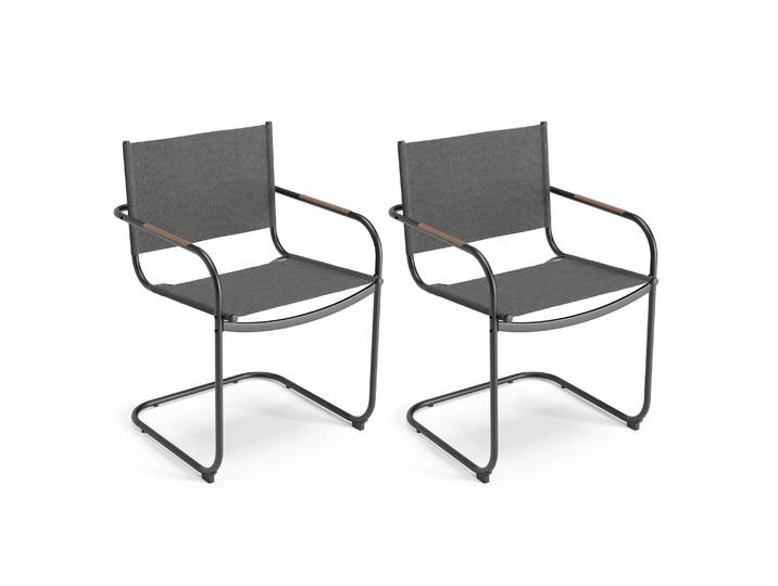 Gartenstuhl WARD 2er Set anthrazit