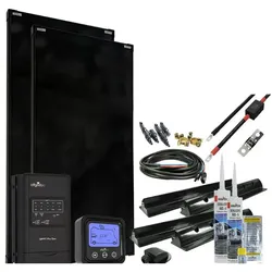 Offgridtec® MobileBlack XL 180W - 360W Wohnmobil Solaranlage 30A MPPT DUO Laderegler PERC Solarmodul | 360W