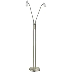 LED-Stehleuchte, stahl, 2 verstellbare Leuchtköpfe, warmweiß, blendfrei