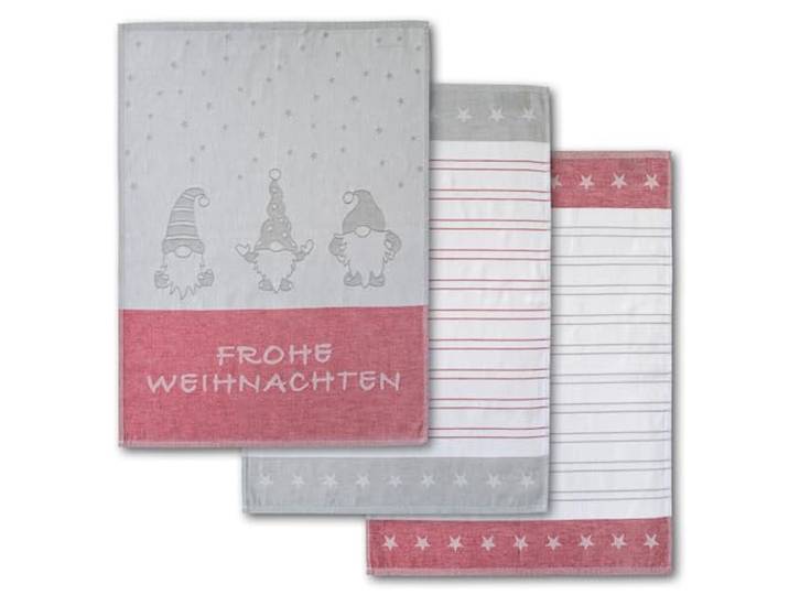 Dyckhoff 3er Set Geschirrtücher, Wichtel, 50x70cm, 100% Baumwolle