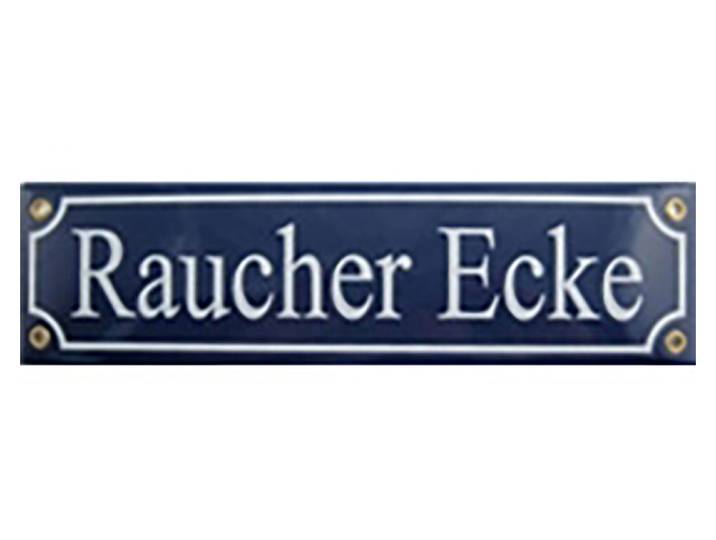 Münder Email Schild «Raucher Ecke» 30 × 8 cm