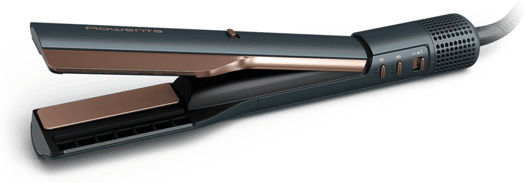 Plancha de pelo - Rowenta Air KeraStraight, secador, 3 en 1, Alisado mojado a seco, Keratin, 6 temperaturas, 80 °C 210 °C, Azul