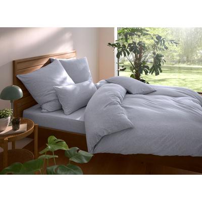 Bettwäsche OTTO HOME "Valje", grau (hellgrau), B/L: 135cm x 200cm, 1 Stk., 1 Stk., Jersey, B/L: 40cm x 80cm, 2 Stk., Jersey, Obermaterial: 100% Baumwolle, Bettwäsche, Bettwäsche, NEUHEIT: ab Größe 135x200 cm, Jersey Qualität in Melange-Optik