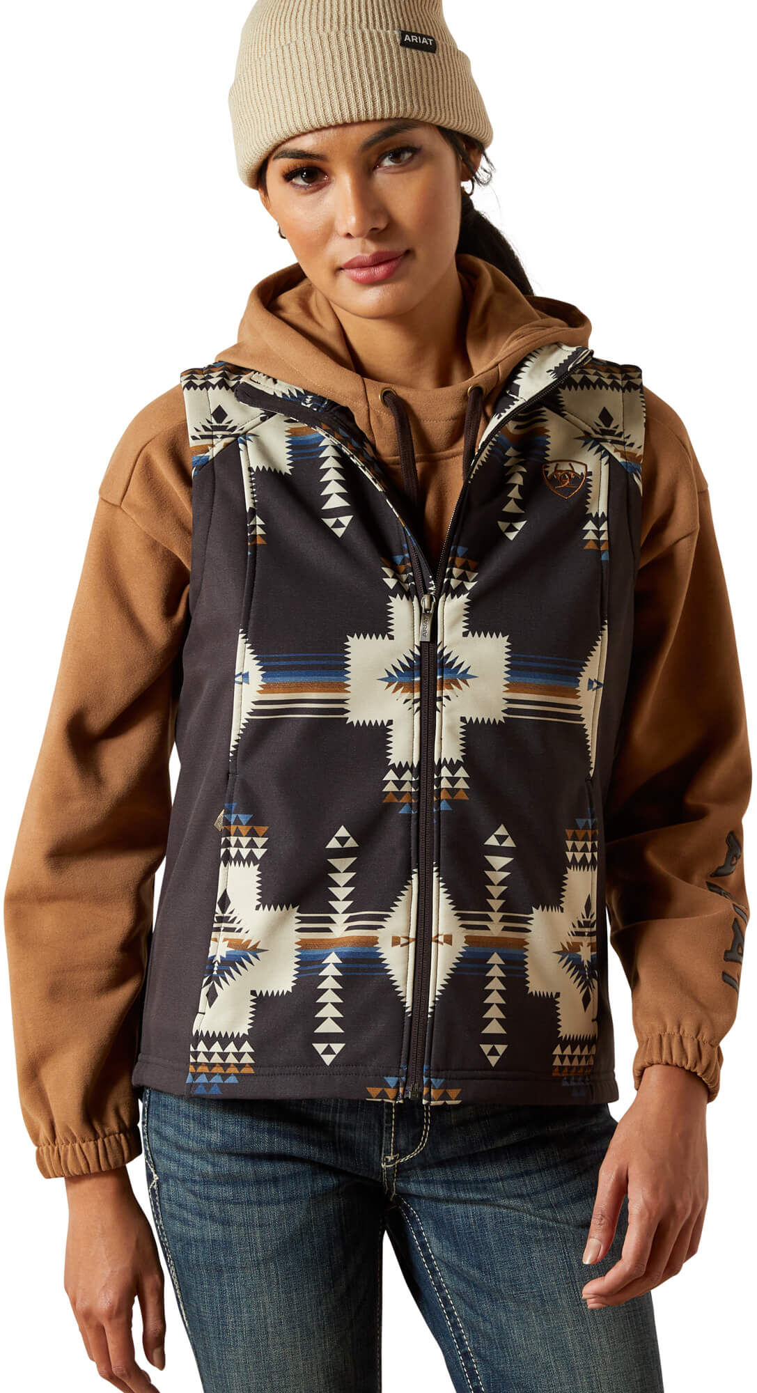 Women's Logo Softshell Print Vest in Thornstone Print, Size: 3X by Ariat