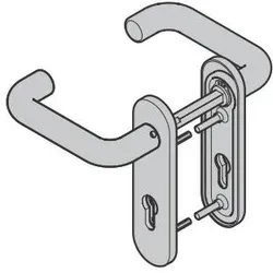 Hörmann / Eco Feuerschutz-Drückergarnitur Typ D-110 Kurzschild, weiß, Polyamid, PZ-gelocht