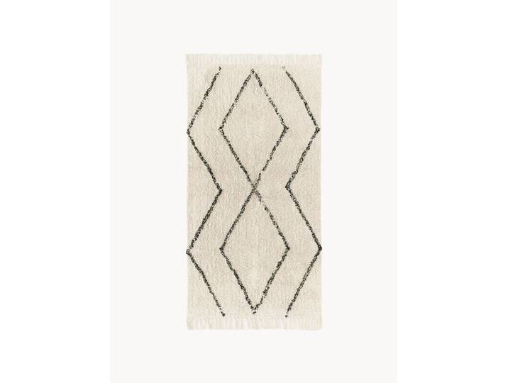 Tapis d'entrée en coton à franges, tufté main Bina