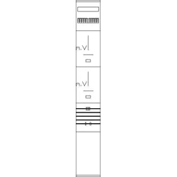 ABN Z112H805N Komplett-Zählerplatz 3Pkt, BH12 DE 2Z Bestückt und Verdrahtet B250xH1800mm 5-polig SS