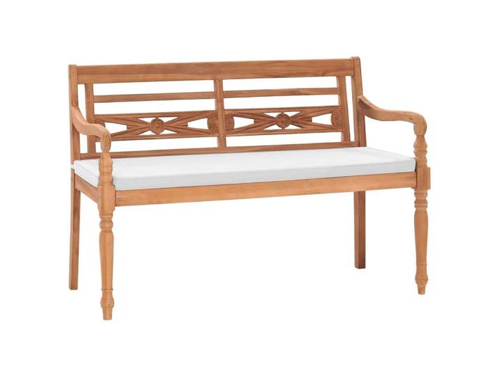 vidaXL Batavia Gartenbank mit Polstern 120 cm Teak