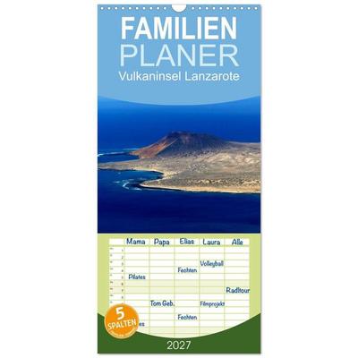 Familienplaner 2027 - Vulkaninsel Lanzarote mit 5 Spalten (Wandkalender, 21 x 45 cm) CALVENDO