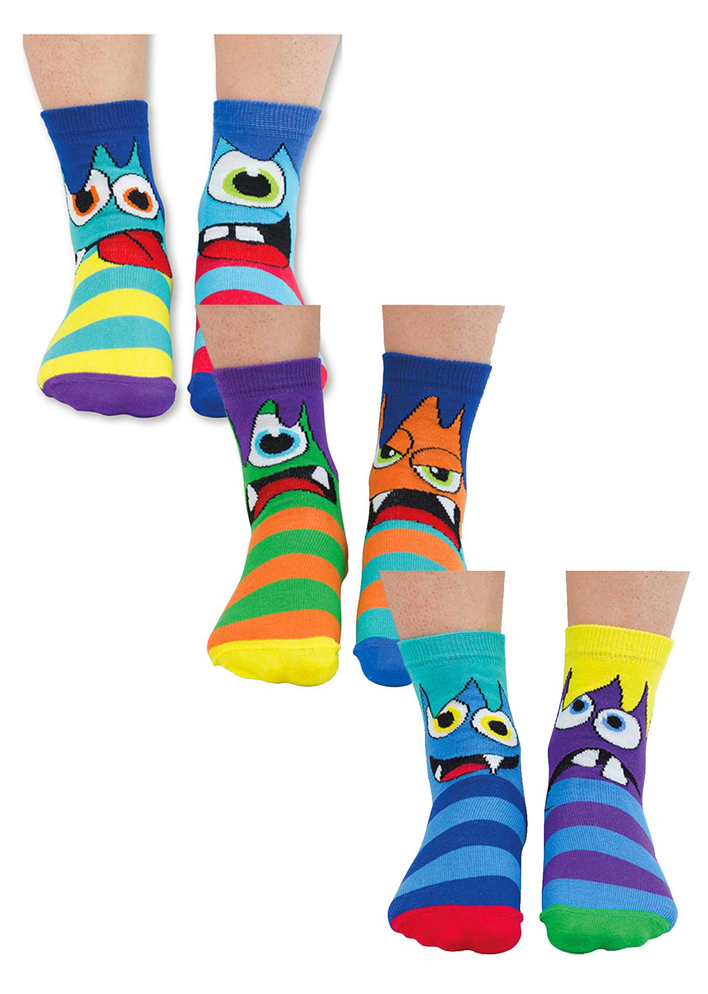 UNITED ODD SOCKS - 6 Paar Jongens Mini Monster Katoenen Odd Sokken in Cadeaubox - Mini Mashers