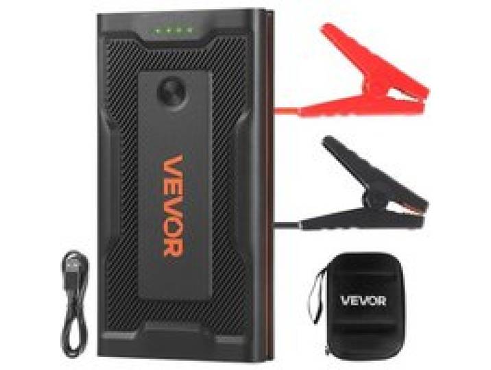 VEVOR Starthilfe Powerbank, Starthilfegerät 1000A Spitzenstrom mit LED-Taschenlampe & Kabel für Motor bis zu 5L Benzin/3L Diesel, Tragbarer Booster mit Schnellladung & Sicherheitsschutz für Notfall