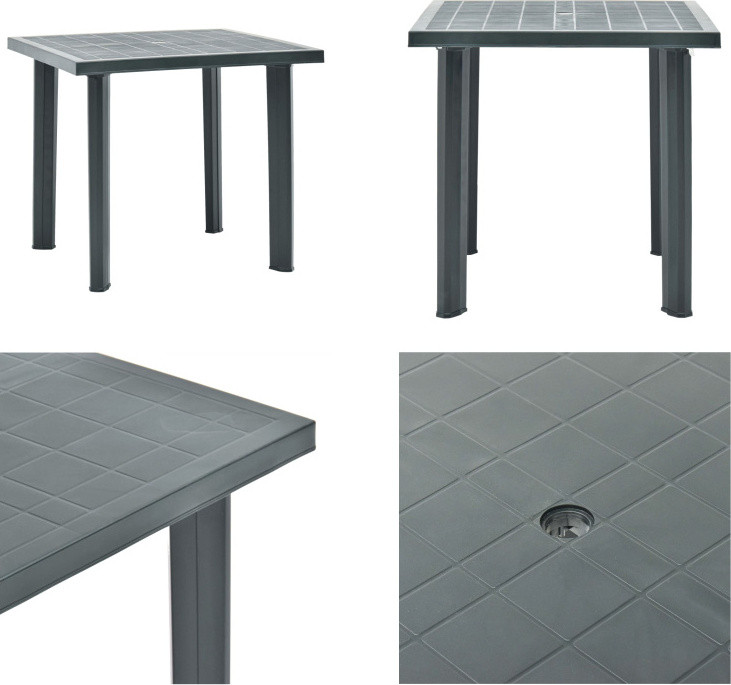 vidaXL Tuintafel Groen Kunststof B/D/H: 80 x 75 x 72 cm