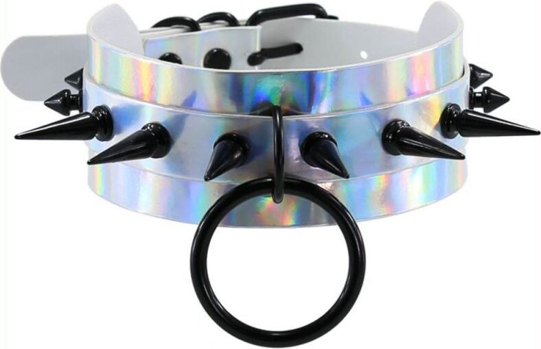 Joy Jewels Collier à pointes Strobo Laser Argenté-Noir