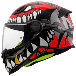 LS2, Motorradhelm, FF812 KID PUNK Integralhelm grau-rot S (S, 47 - 48 cm)