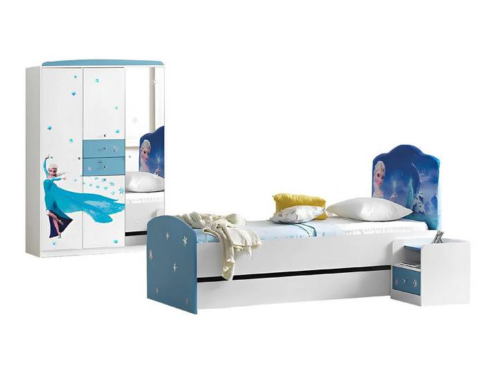 Xlmoebel Schlafzimmer-Set Hochbett Kinderzimmer in Blau mit Schrank und Nachttisch, (Kinderzimmer 3tlg (Bett + Nachttisch + Schrank), Hergestellt in Europa