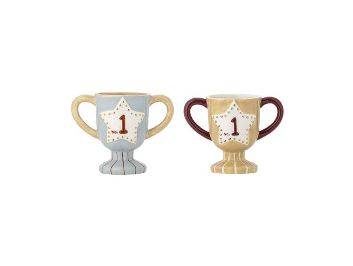 Set de 2 tasses en grès multicolore Trophy