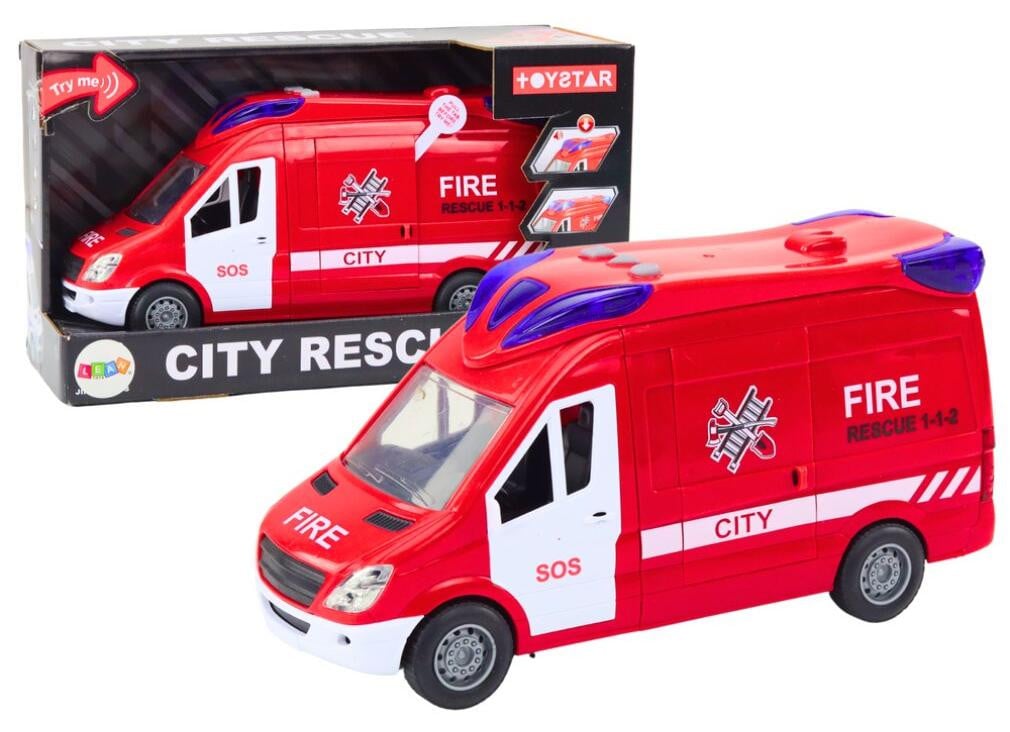 Lean Toys Brandweerwagen met geluid en rode lichten