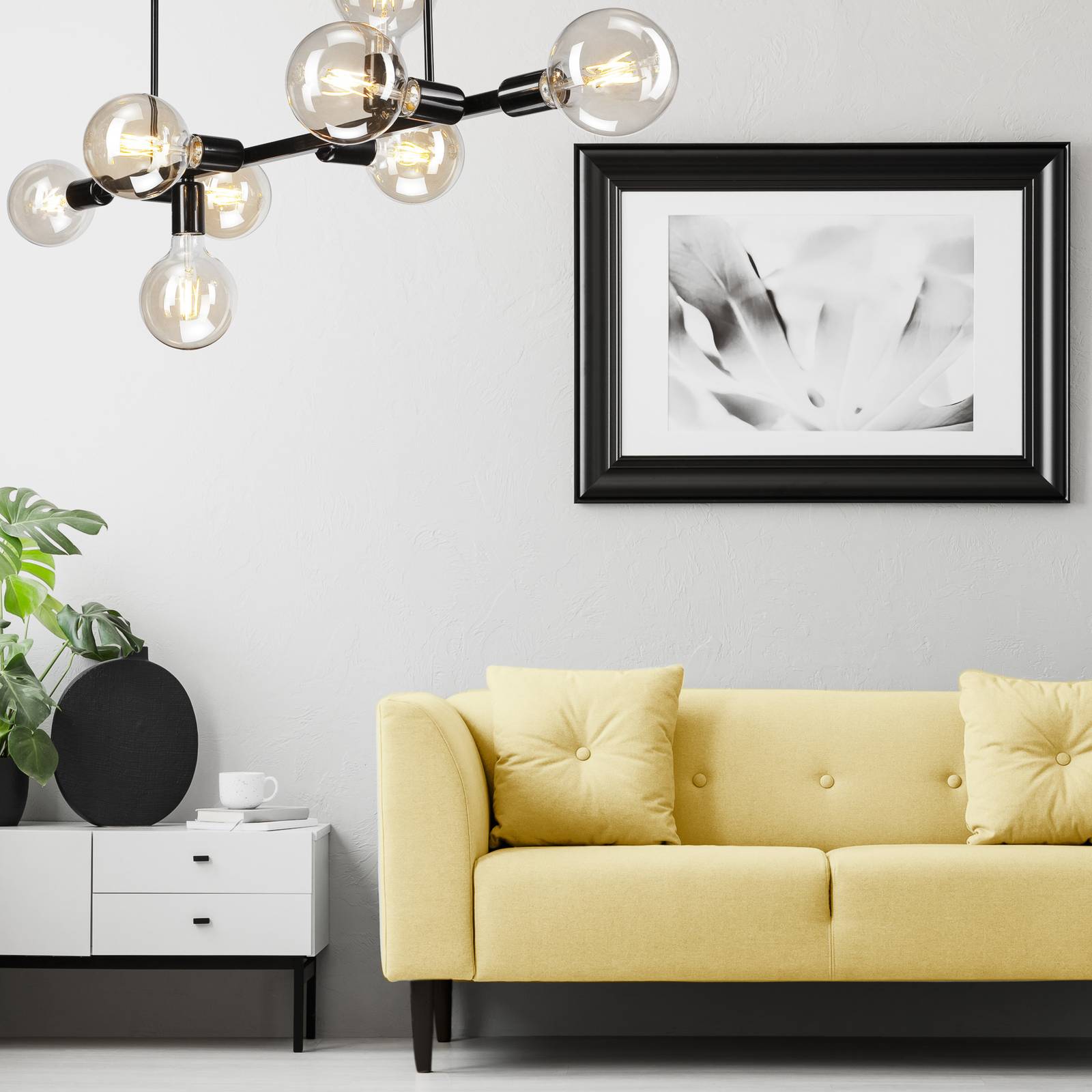 Deckenlampe Eliza Lamkur, dimmbar, schwarz, für Wohn- / Esszimmer, Metall, Modern, Deckenlampe