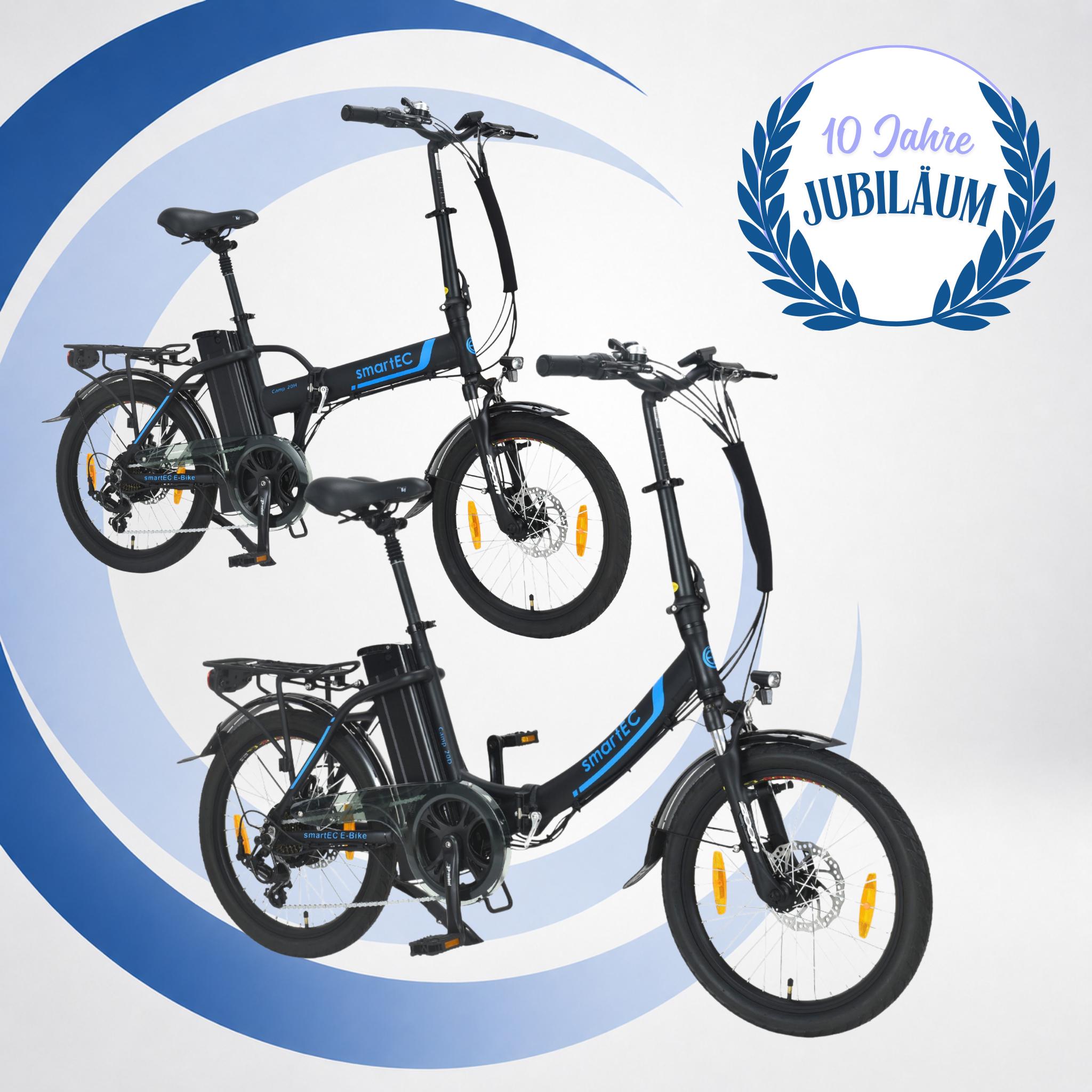 2er Pack Camp-20D & 20H Falt Pedelec/E-Bike 20 Zoll Schwarz smartEC