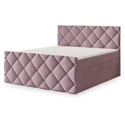 BOXBETT ROVARI 140x200 cm mit Matratze und Topper - Rosa