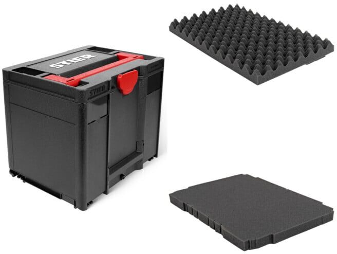 Set STIER Systainer³ IV Black Edition + Bodenpolster für Systainer³ + Deckelpolster genoppt für Systainer³