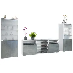 WOHNWAND Granada Beton Dunkel Optik