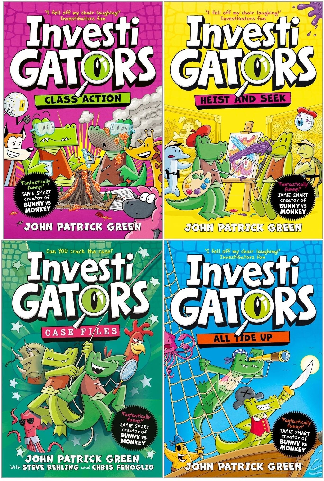 Macmillan Children's Books Ltd InvestiGators Series by John Patrick Green Books 6-9 4 Books Set (All Tide Up, Heist and Seek, Class Action, [HB] Case Files)