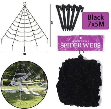 Uplift Treasures Giant Plush Spider Halloween Decoration black 7x5m