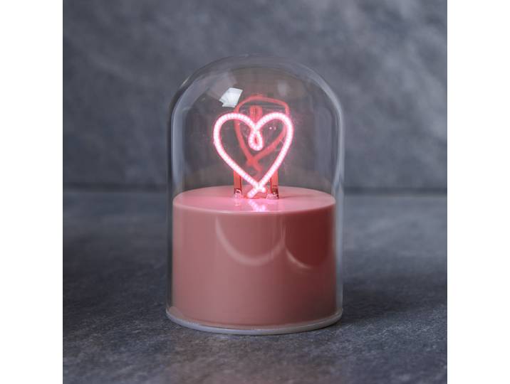 Neonlicht Herz 7 x 10 x 7cm Pink/Pink