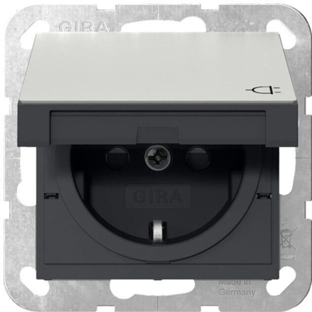 Gira SCHUKO-Steckdose KD + SH Edelstahl 4414600)
