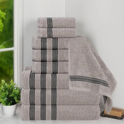 Superior Brea Zero Twist Cotton Ribbed Modern 9 Piece Bathroom Towel Set