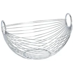 Obstschale oval 28 cm Metall Silber