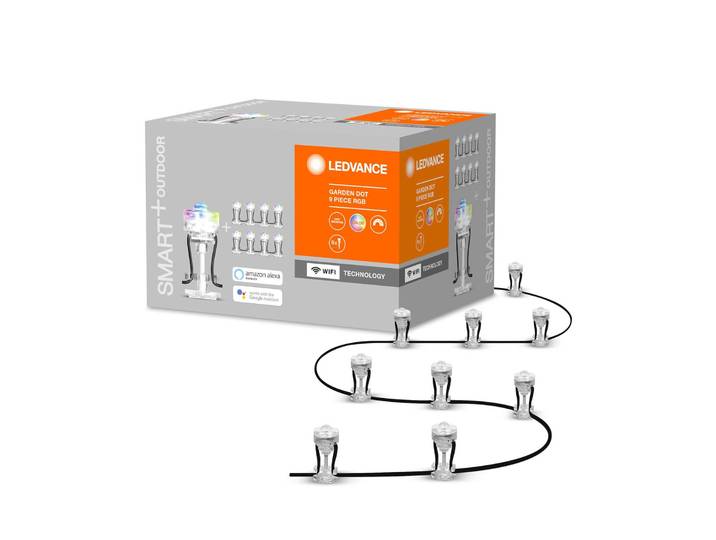LEDVANCE SMART+ WiFi Garden Dot LED-Spot 9er-Set Dot, dimmbar, klar / transparent, Kunststoff