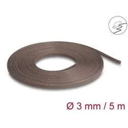 DELOCK Geflechtschlauch nagerfest dehnbar 5 m x 3 mm braun