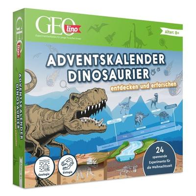 FRANZIS 67205 - GEOlino Adventskalender Dinosaurier - entdecken und erforschen. 24 spannende Experimente für die Weihnachtszeit, für Kinder ab 8
