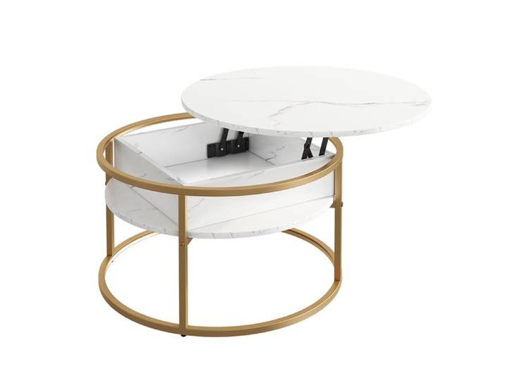 Table basse Marlo 77x77cm Marbre/Or Vicco 55938
