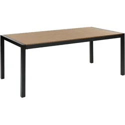 GARTENTISCH Aluminium hellbraun/schwarz 180/90 cm Vernio