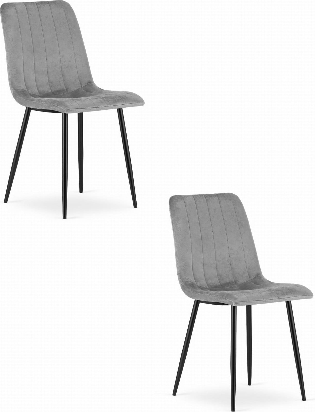 Leobert Stoel Lava, lichtgrijs fluweel, set van 2