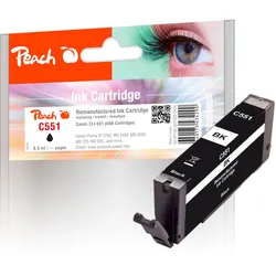 Peach Tintenpatrone foto schwarz kompatibel zu Canon CLI-551BK, 6508B001