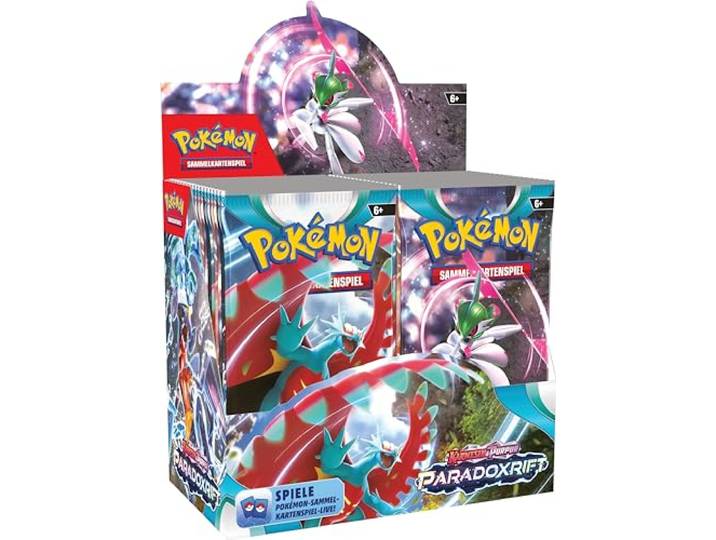 Pokémon-Sammelkartenspiel: Boosterpack-Display-Box Karmesin & Purpur – Paradoxrift (36 Boosterpacks)