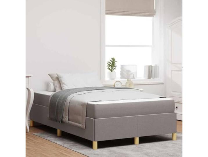 RJPLMFV Bettgestell, Stoff, Taupe, 120 x 190 cm, mit Aufbewahrung Robustes Holzwerkstoff, Matratze mittlerer Härtegrad, Einzelfedern, einfache Montage für 2 Personen