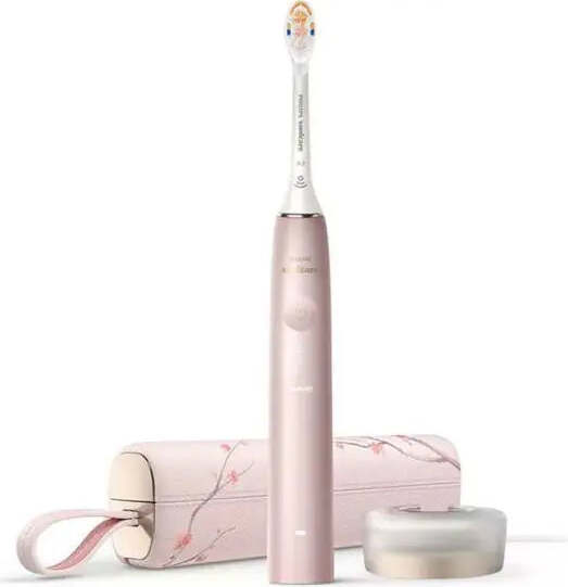 Philips Sonicare DiamondClean Prestige 9900 series DiamondClean Prestige 9900 HX9992/31 Akku-Zahnbürste, Erwachsener, Schallzahnbürste, Sensibel, Zahnfleischpflege, Tiefenreinigung, Whitening, 62000 Bewegungen pro Minute, Pink, 2 min, 4 x 30 sec