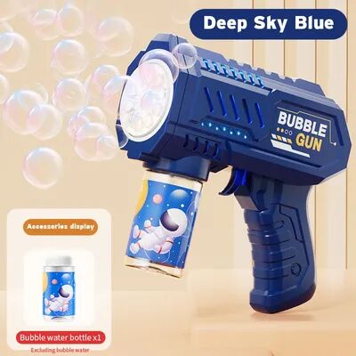 Quick Pick Pro LED Bubble Gun Toy Automatic Glowing Bubble Machine For Kids Outdoor Fun sky Blue