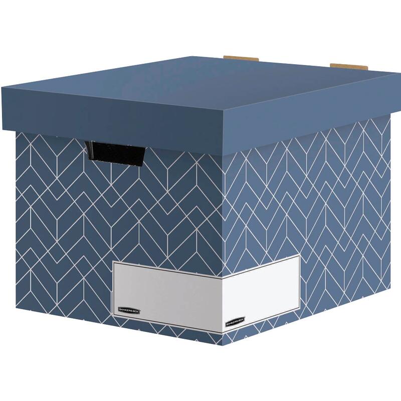 5 Bankers Box Archivboxen Bankers Box schieferblau/weiß 34,0 x 39,0 x 29,1 cm 4483701