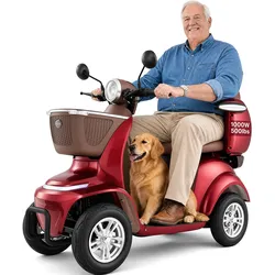 VEVOR Elektromobil mit 4 Rädern, Mobilitätsroller 227 kg Tragkraft, Seniorenmobil 35 km Reichweite mit 3 Gang, 1000 W elektrischer Freizeit-Rollstuhl für jedes Gelände, max. Steigfähigkeit 20°